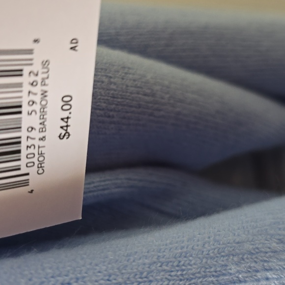 CROFT AND BARROW BRAND WOMEN'S PLUS SIZE SOFT BLUE OPEN CARDIGAN SWEATER SIZE 5X - Picture 5 of 14